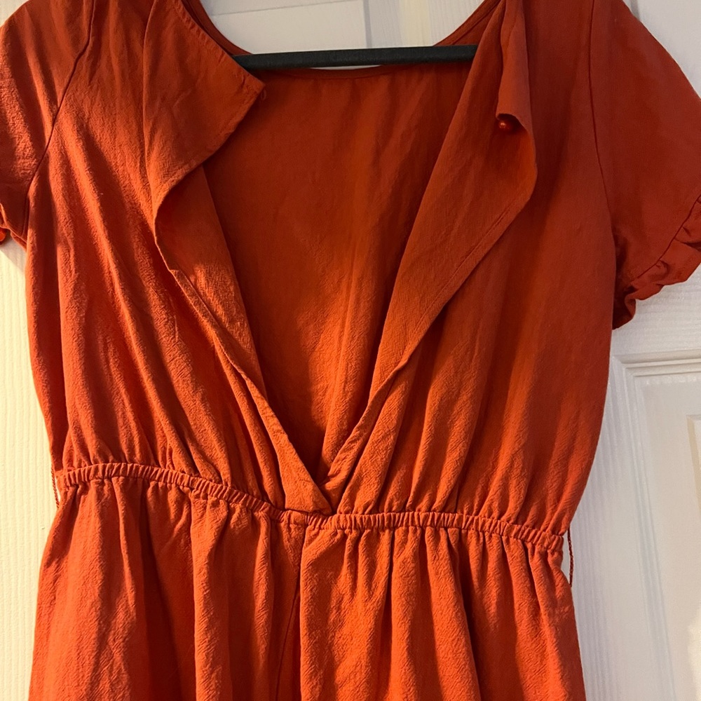 Orange Open Back Romper